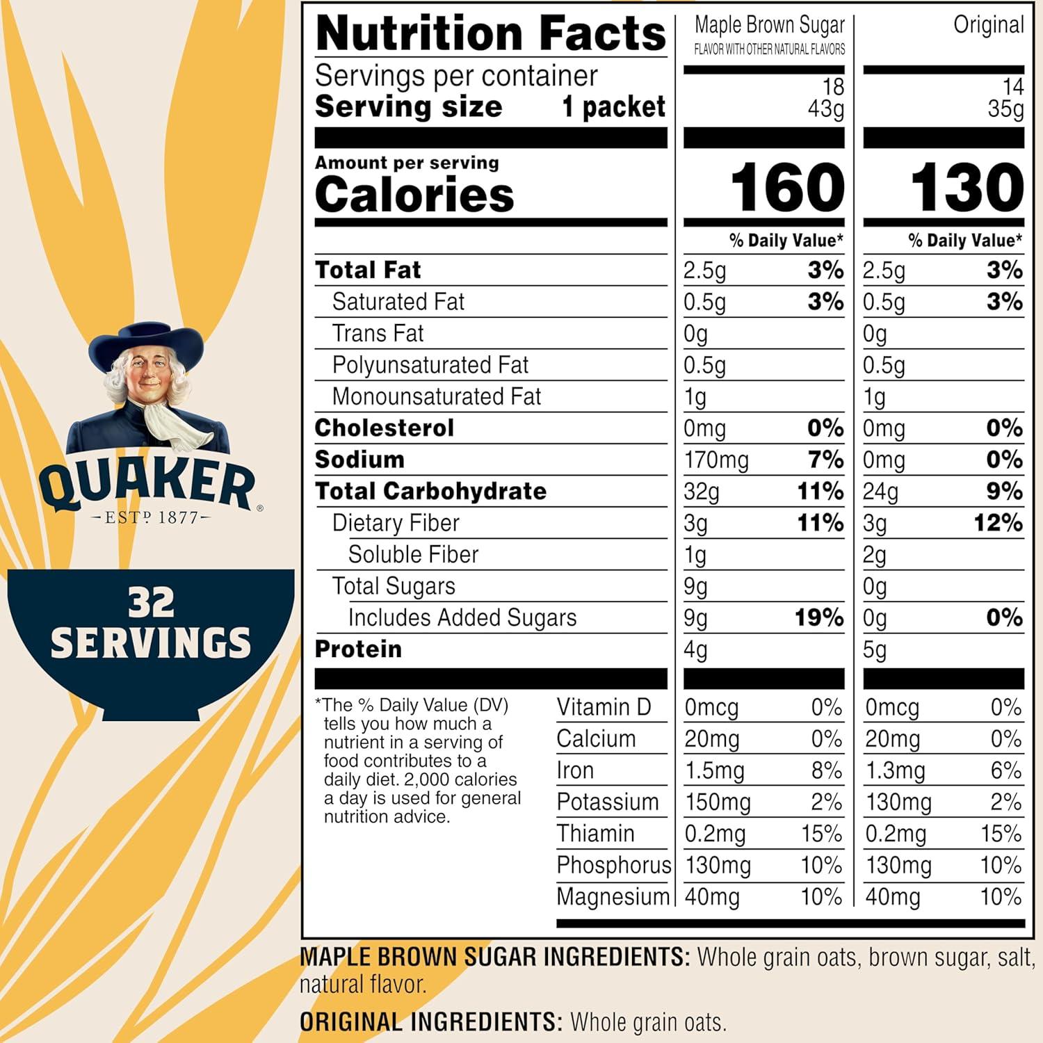 image:imageQUAKER Instant Oatmeal USDA Organic NonGMO Project Verified 3 Flavor Variety Pack Individual Packets 32 Count Pack of 1Gluten Free 2 Flavor Variety Pack