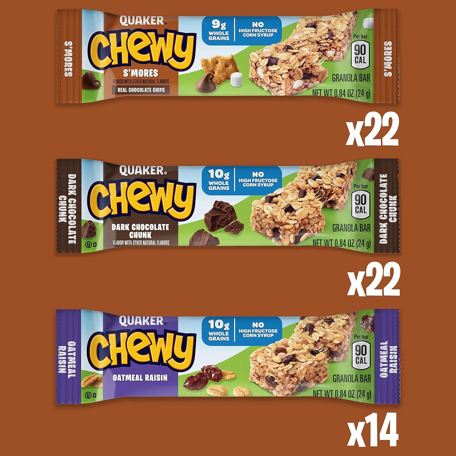 image:imageQuaker Chewy Granola Bars Peanut Butter Chocolate Chip 58 CountBacktoSchool Variety Pack 58ct