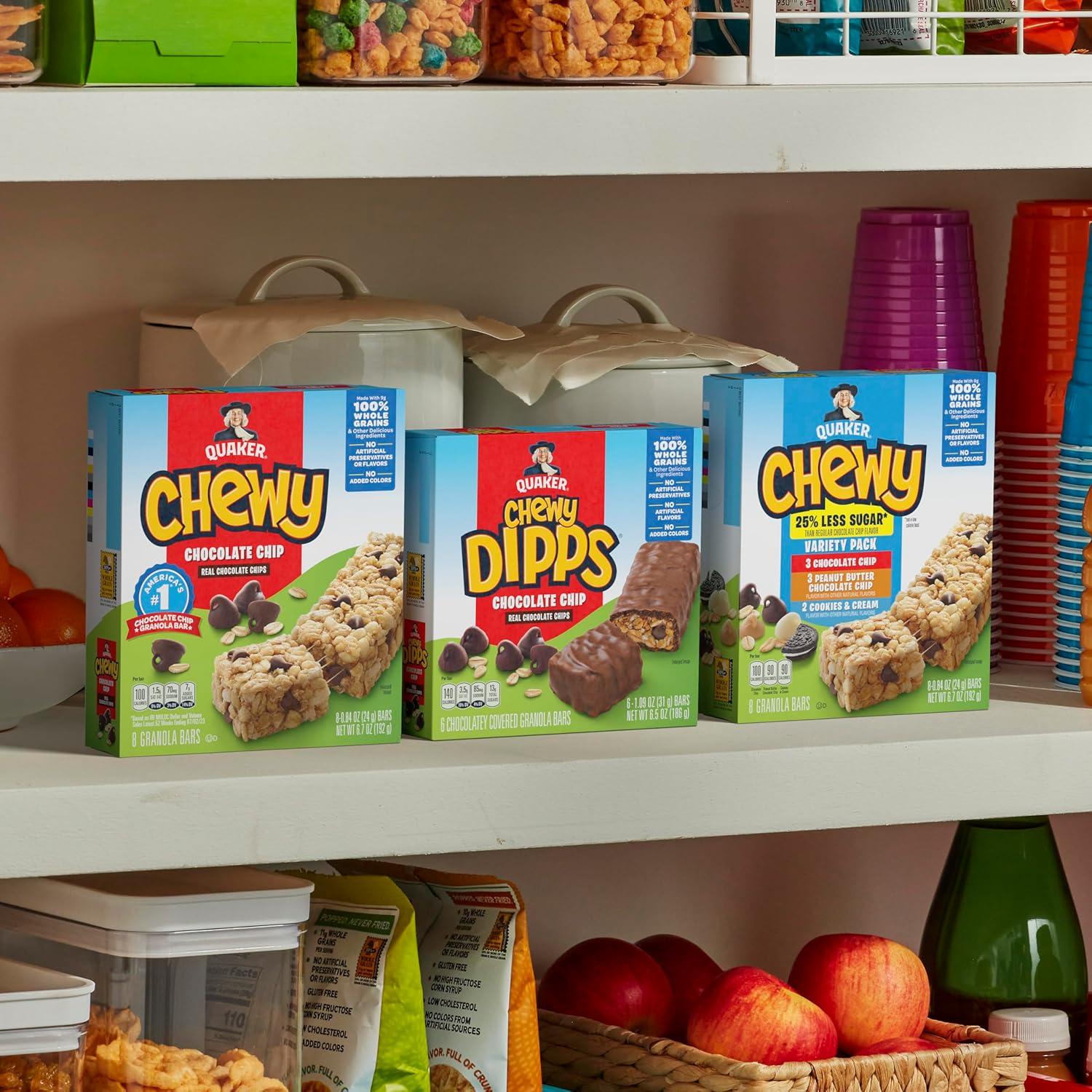 image:imageQuaker Chewy Granola Bars Peanut Butter Chocolate Chip 58 CountChewy Dipps Variety Pack 58ct