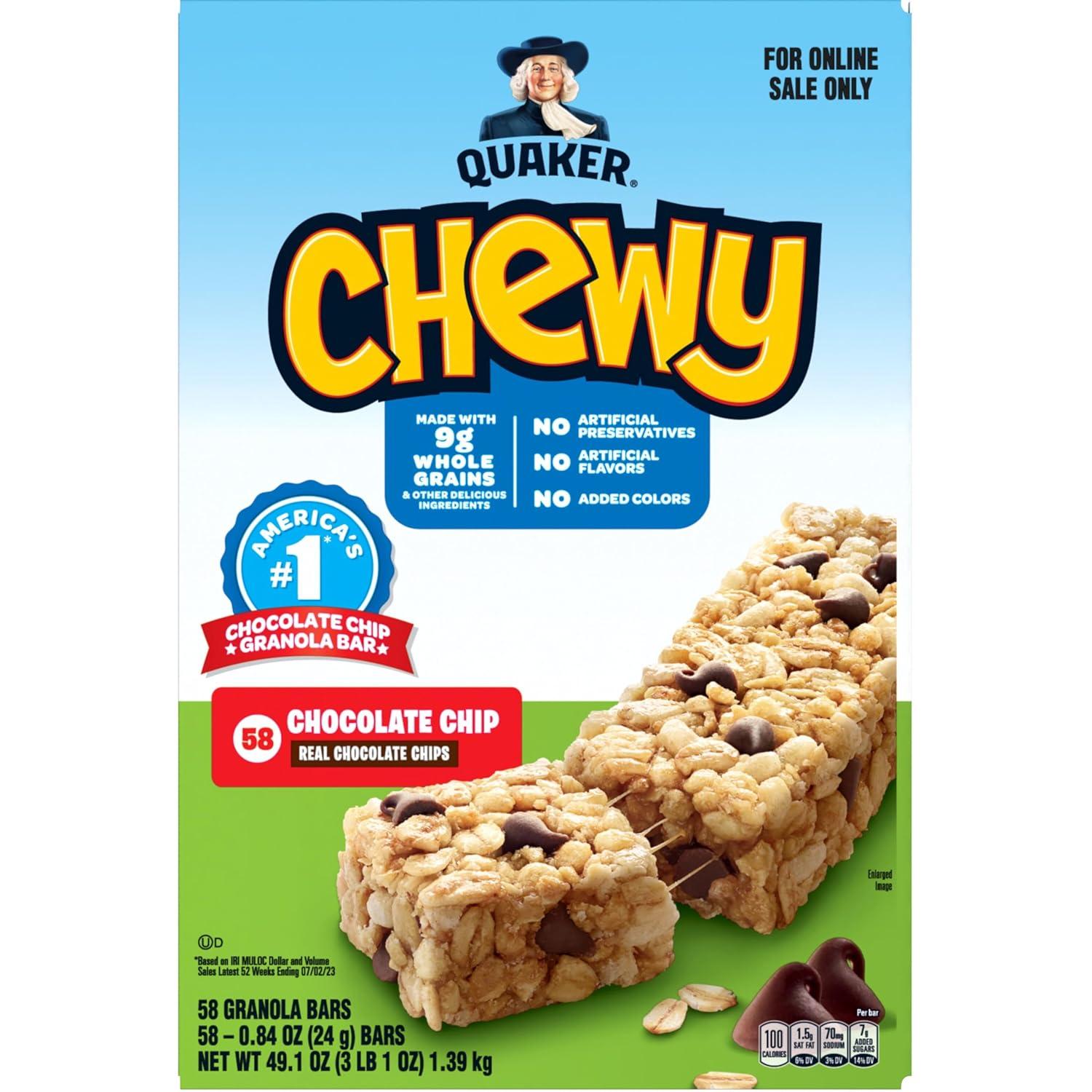 image:imageQuaker Chewy Granola Bars Peanut Butter Chocolate Chip 58 CountChocolate Chip