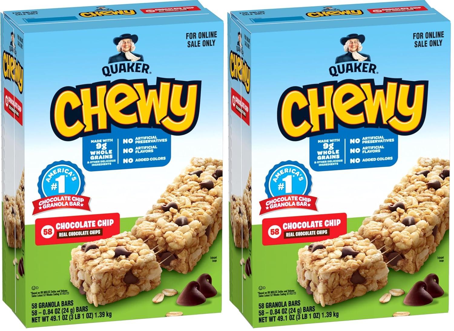 image:imageQuaker Chewy Granola Bars Peanut Butter Chocolate Chip 58 CountChocolate Chip