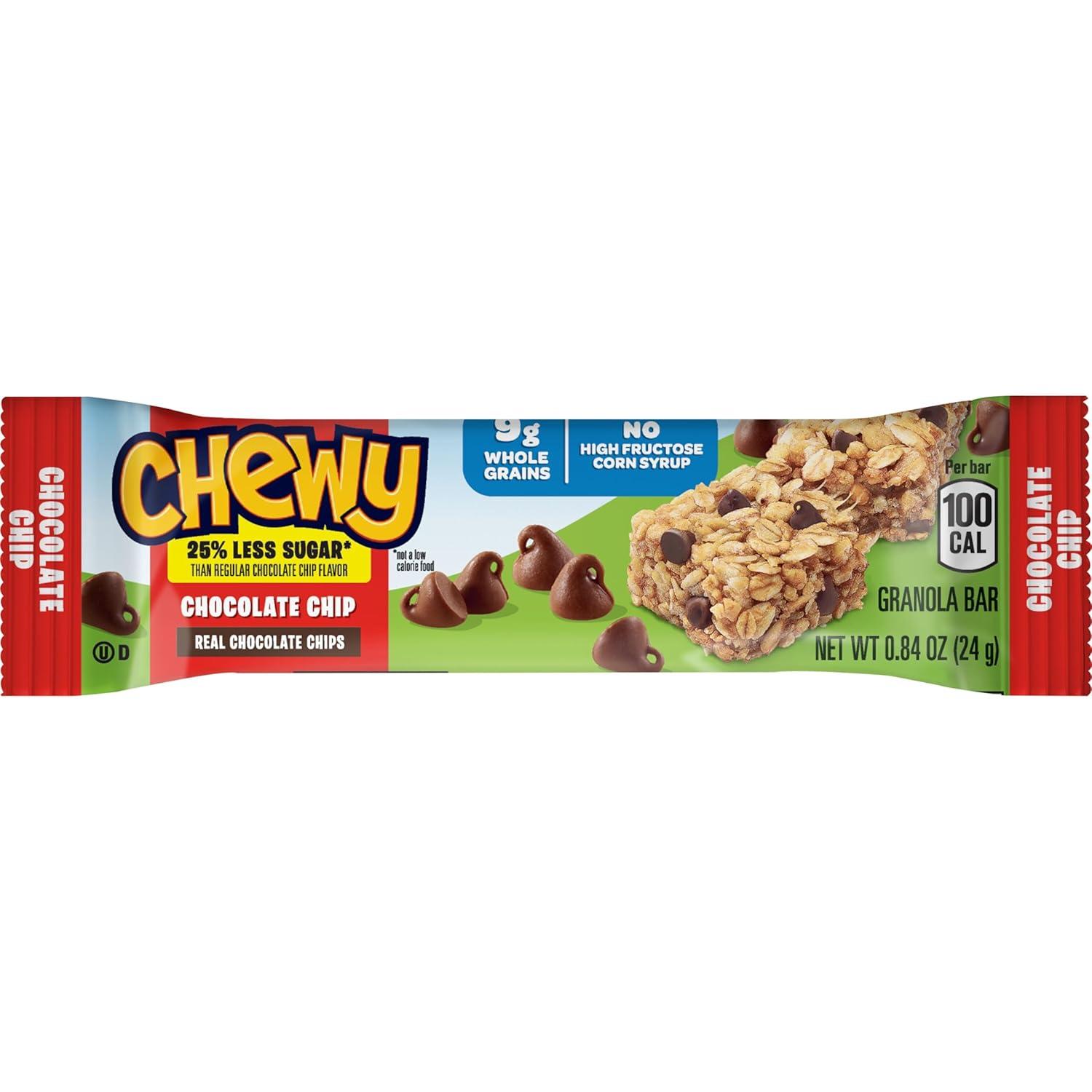 image:imageQuaker Chewy Granola Bars Reduced Sugar Chocolate Chip 18 Pack