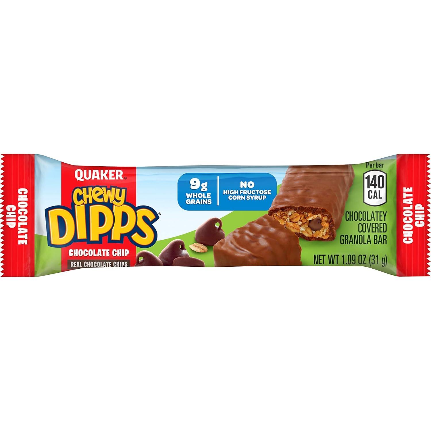 image:imageQuaker Chewy Yogurt Bars Variety Pack 10ctDipps Chocolate Chips 14ct