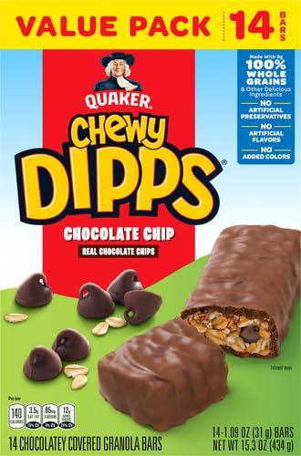 image:imageQuaker Chewy Yogurt Bars Variety Pack 10ctDipps Chocolate Chips 14ct