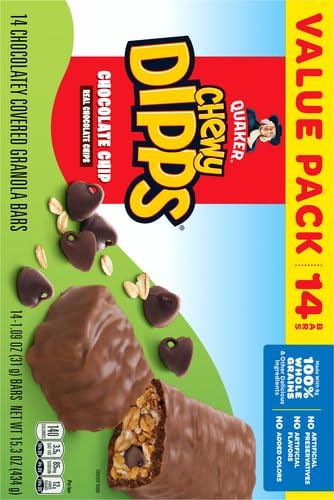 image:imageQuaker Chewy Yogurt Bars Variety Pack 10ctDipps Chocolate Chips 14ct