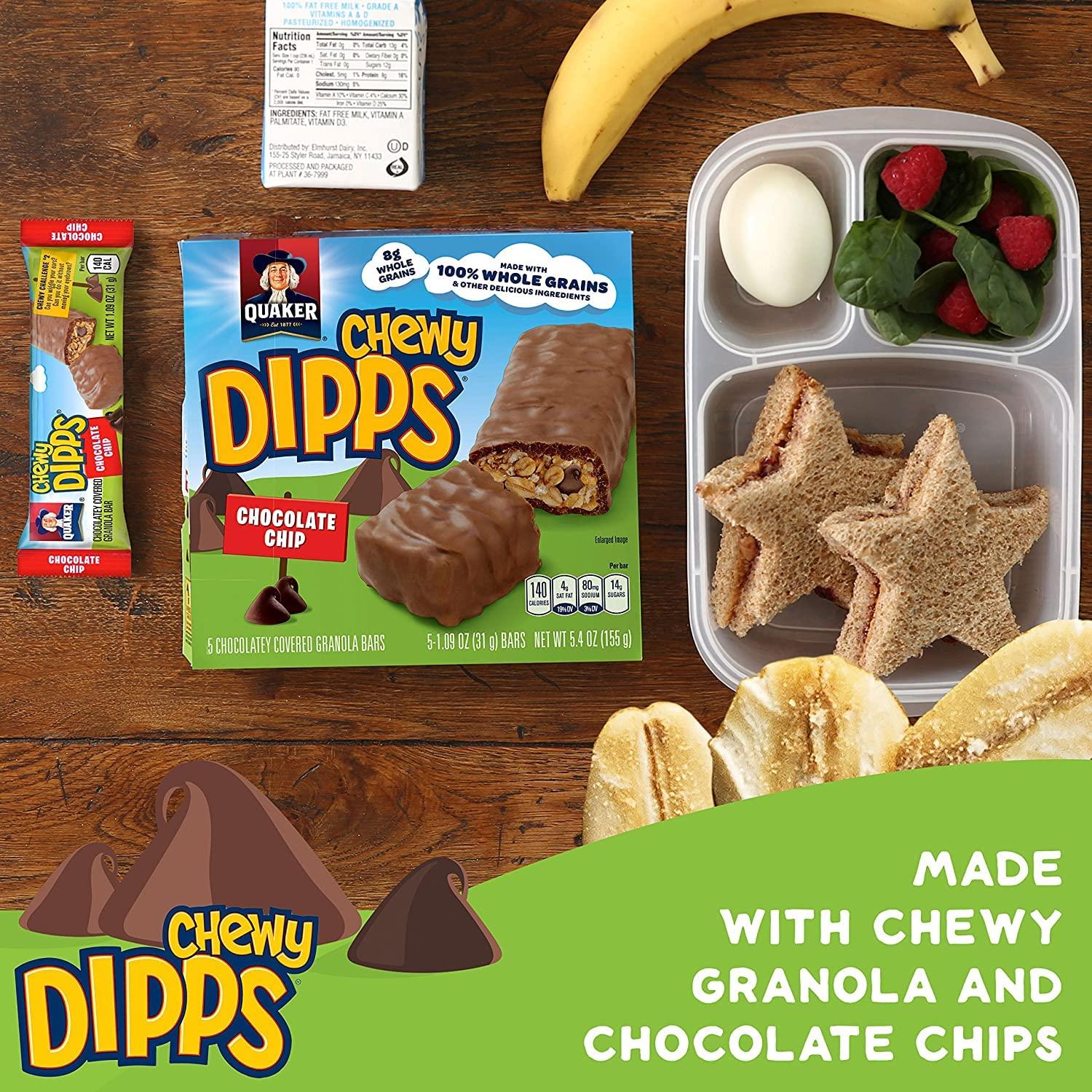 image:imageQuaker Chewy Yogurt Bars Variety Pack 10ctDipps Chocolate Chips 24ct