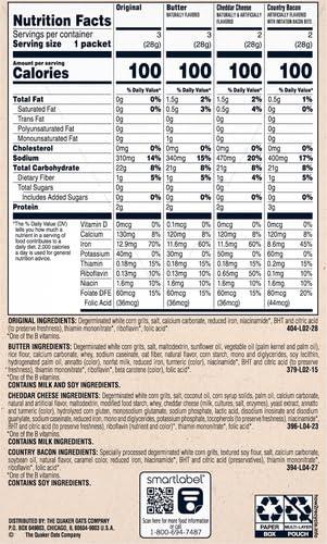 image:imageQuaker Instant Grits 4 Flavor Variety Pack 098oz Packets 10 Pack