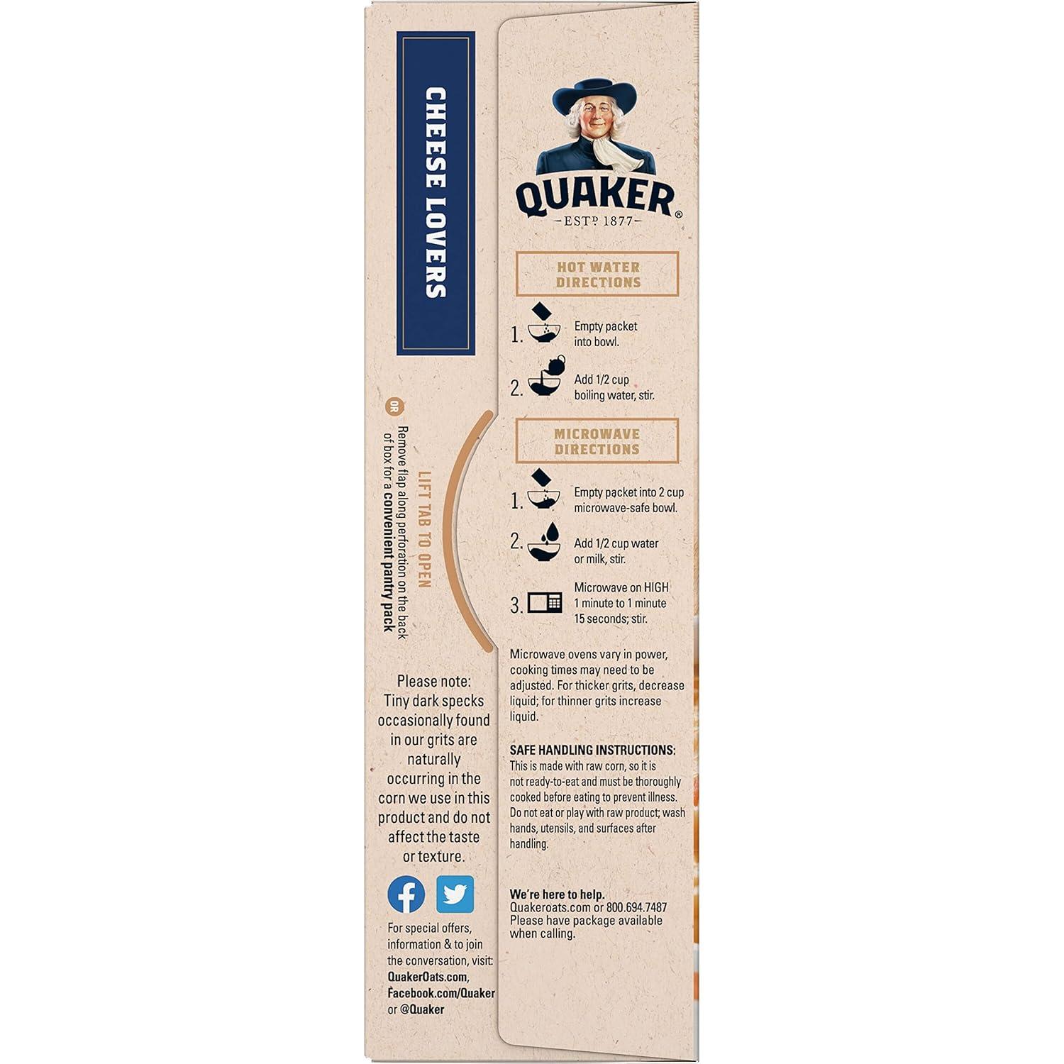 image:imageQuaker Instant Grits Cheese Lovers Variety Pack 098oz Packets 10 Pack