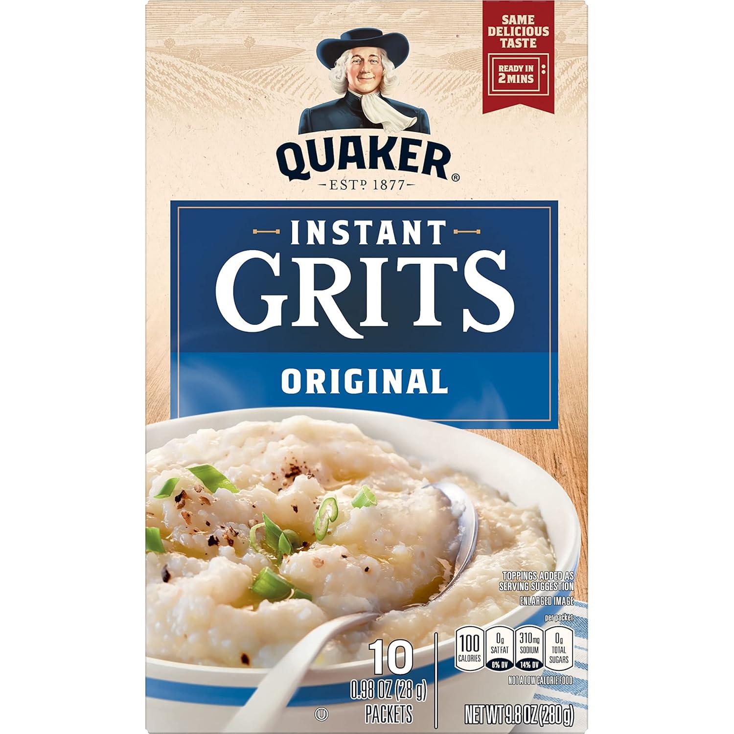 image:imageQuaker Instant Grits Original 098oz Packets 10 Pack10 Count Pack of 4