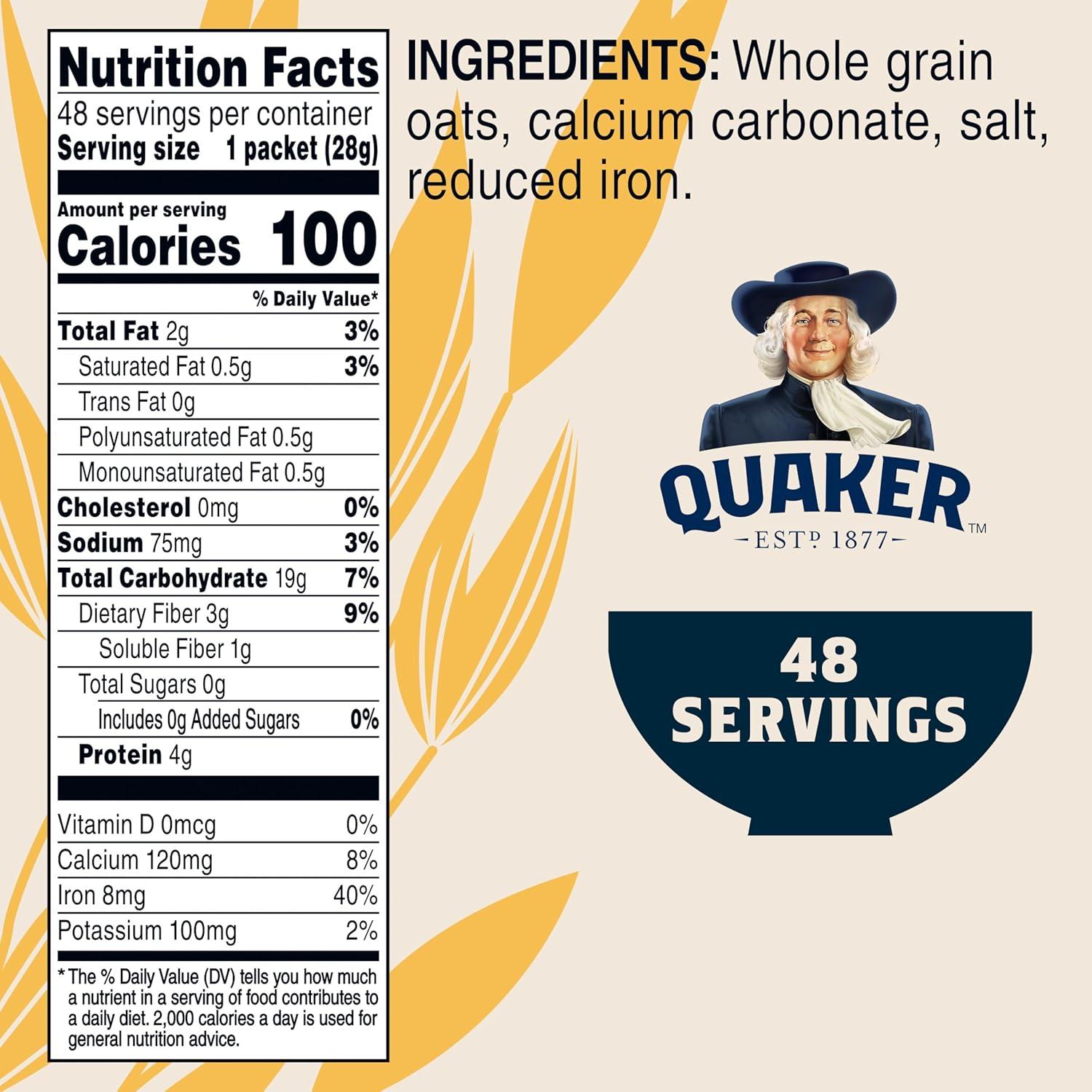 image:imageQuaker Instant Oatmeal 4 Flavor Variety Pack Individual Packets 48 CountOriginal