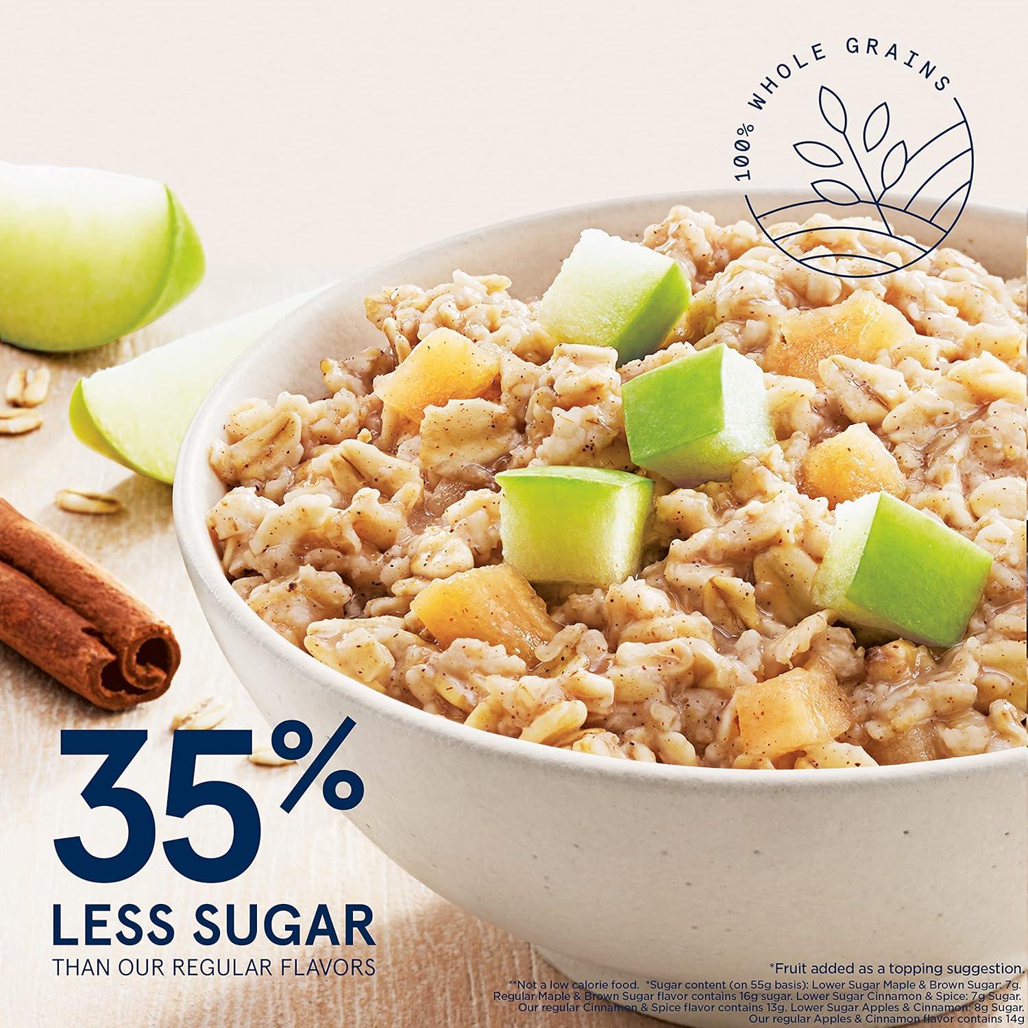 image:imageQuaker Instant Oatmeal Apple Cinnamon Lower Sugar 8 Count87 Ounce Pack of 2