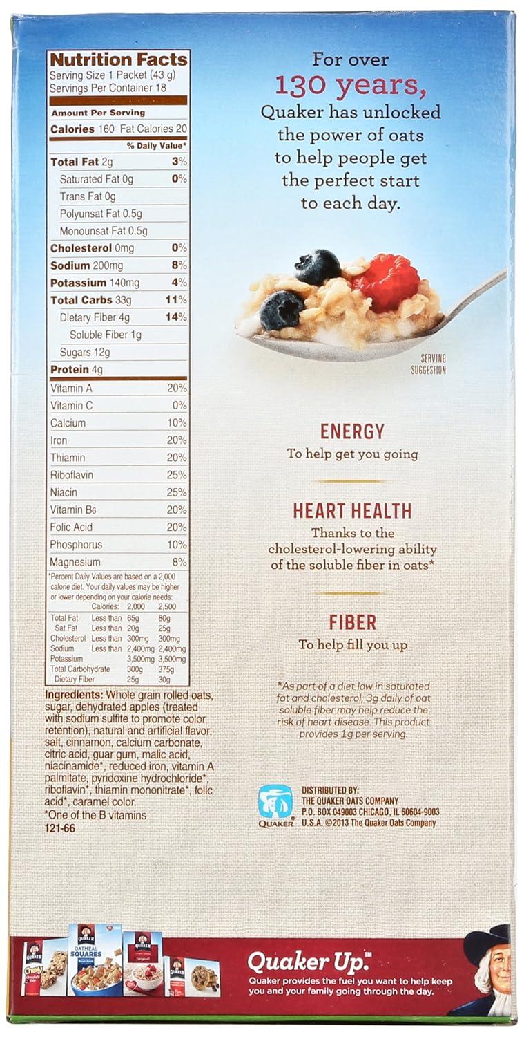 image:imageQuaker Instant Oatmeal Apples and Cinnamon 18 Count