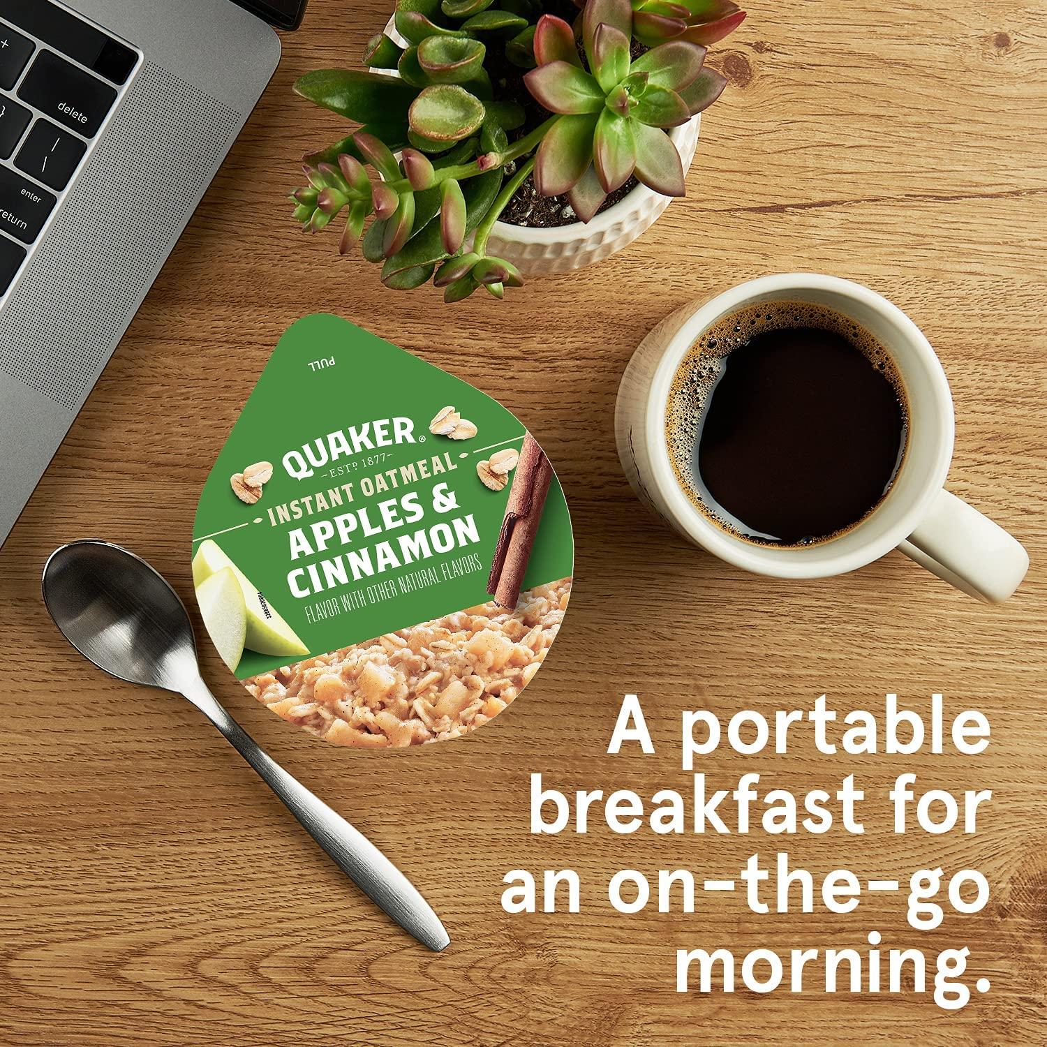 image:imageQuaker Instant Oatmeal Express Cups Maple amp Brown Sugar 169 Ounce Pack of 12Apples Cinnamon Express Cups 12 Count