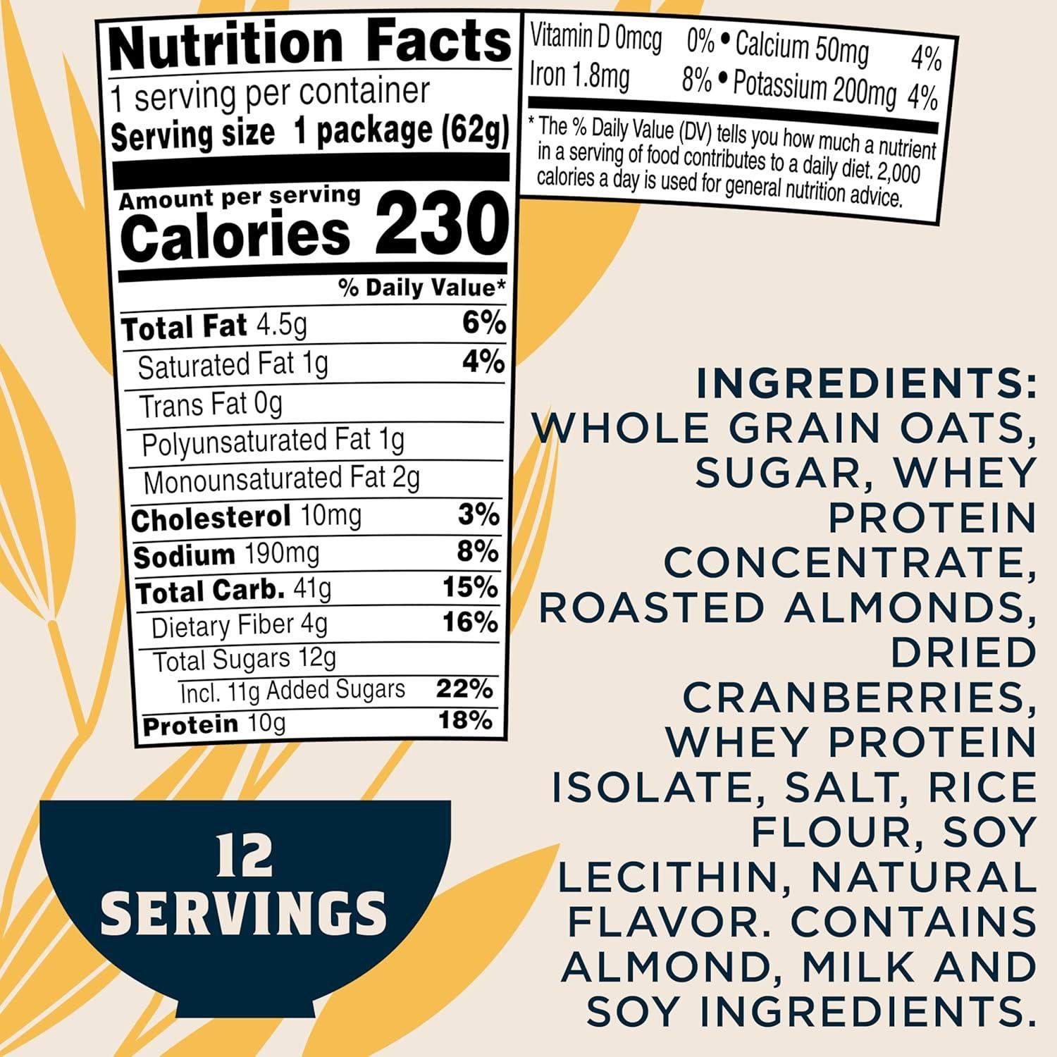 image:imageQuaker Instant Oatmeal Express Cups Maple amp Brown Sugar 169 Ounce Pack of 12Cranberry Almond Protein Express Cups 12 Ct