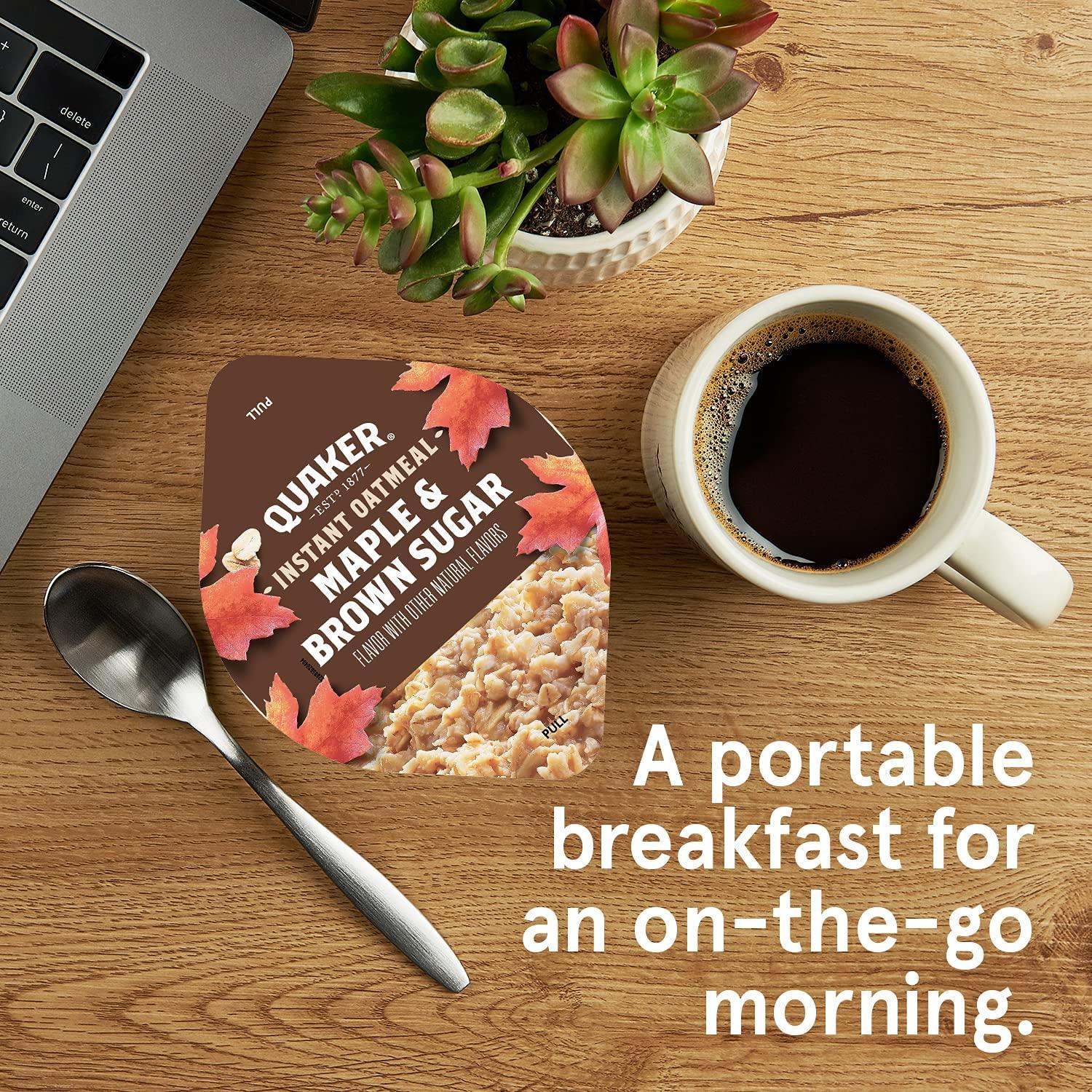 image:imageQuaker Instant Oatmeal Express Cups Maple amp Brown Sugar 169 Ounce Pack of 12Protein 2 Flavor Variety Pack 12 Count