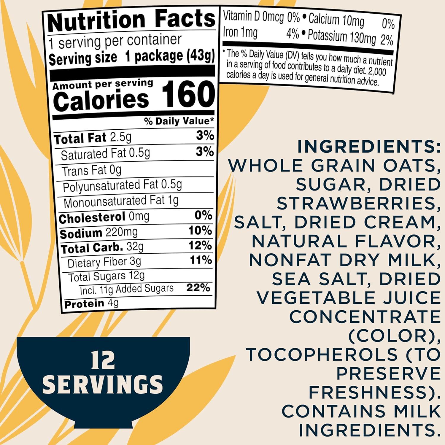 image:imageQuaker Instant Oatmeal Express Cups Maple amp Brown Sugar 169 Ounce Pack of 12Strawberries Cream Express Cups 12 Count