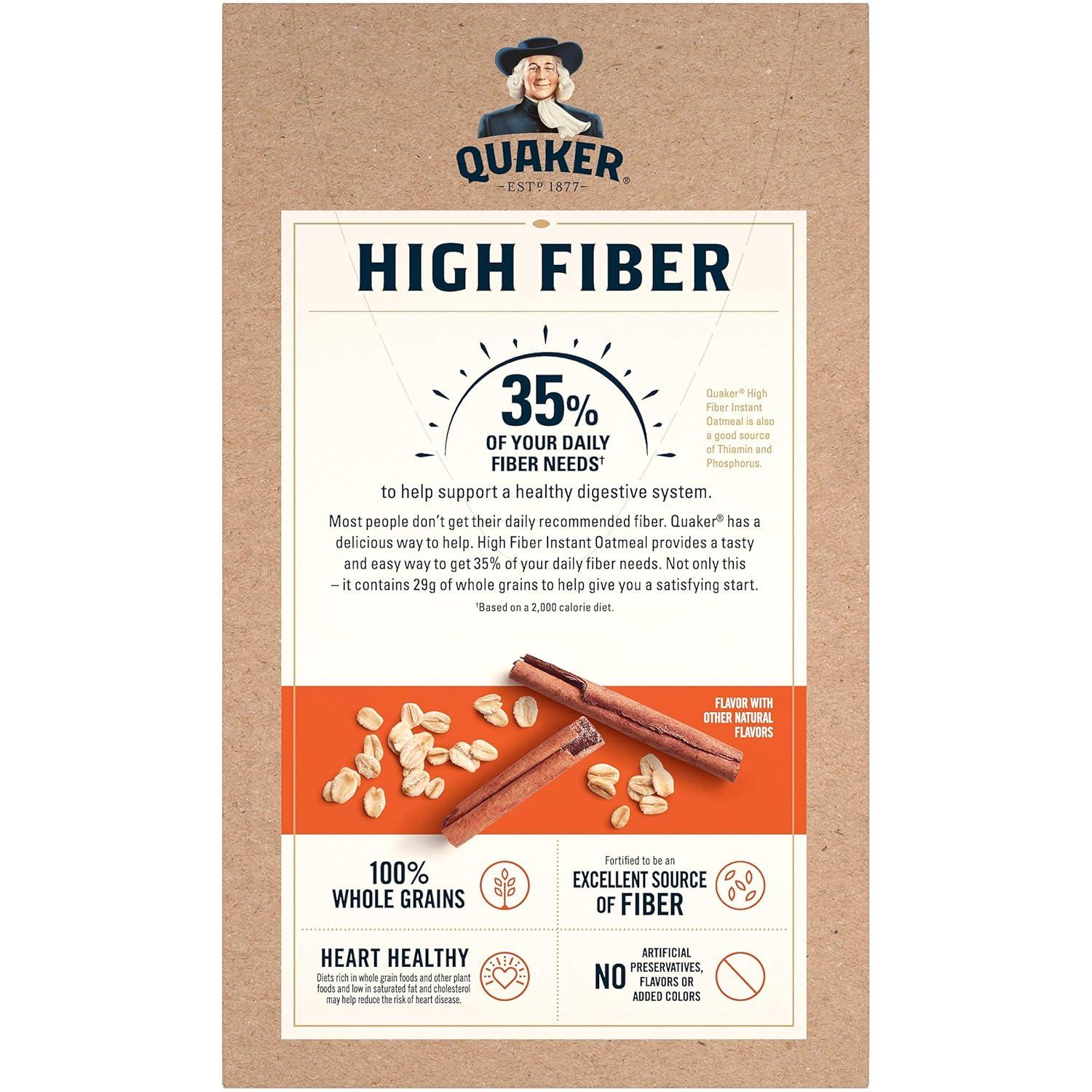image:imageQuaker Instant Oatmeal High Fiber Cinnamon Swirl 126 Oz