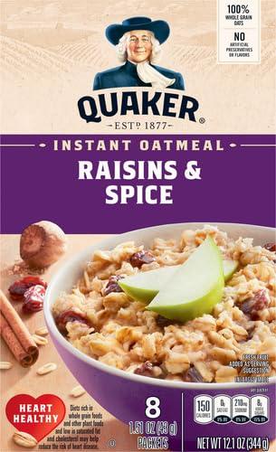 image:imageQuaker Instant Oatmeal Raisins amp Spice 151oz Packets 8 Pack151 Ounce Pack of 16
