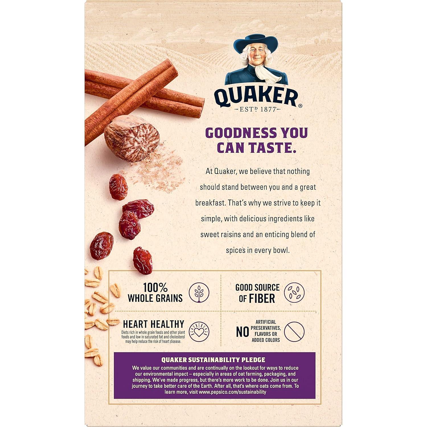 image:imageQuaker Instant Oatmeal Raisins amp Spice 151oz Packets 8 Pack151 Ounce Pack of 16