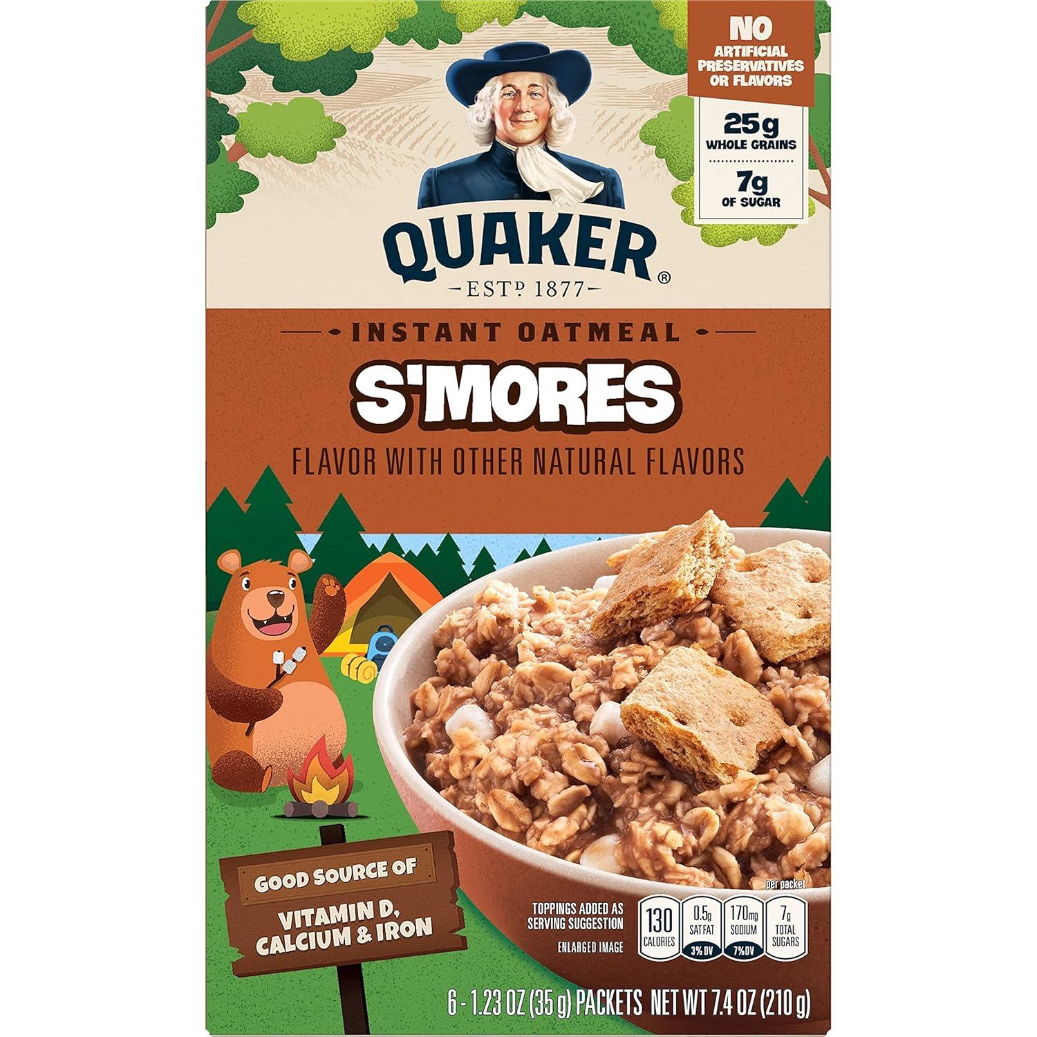 image:imageQuaker Instant Oatmeal Smores 123 Oz Packets Pack of 6