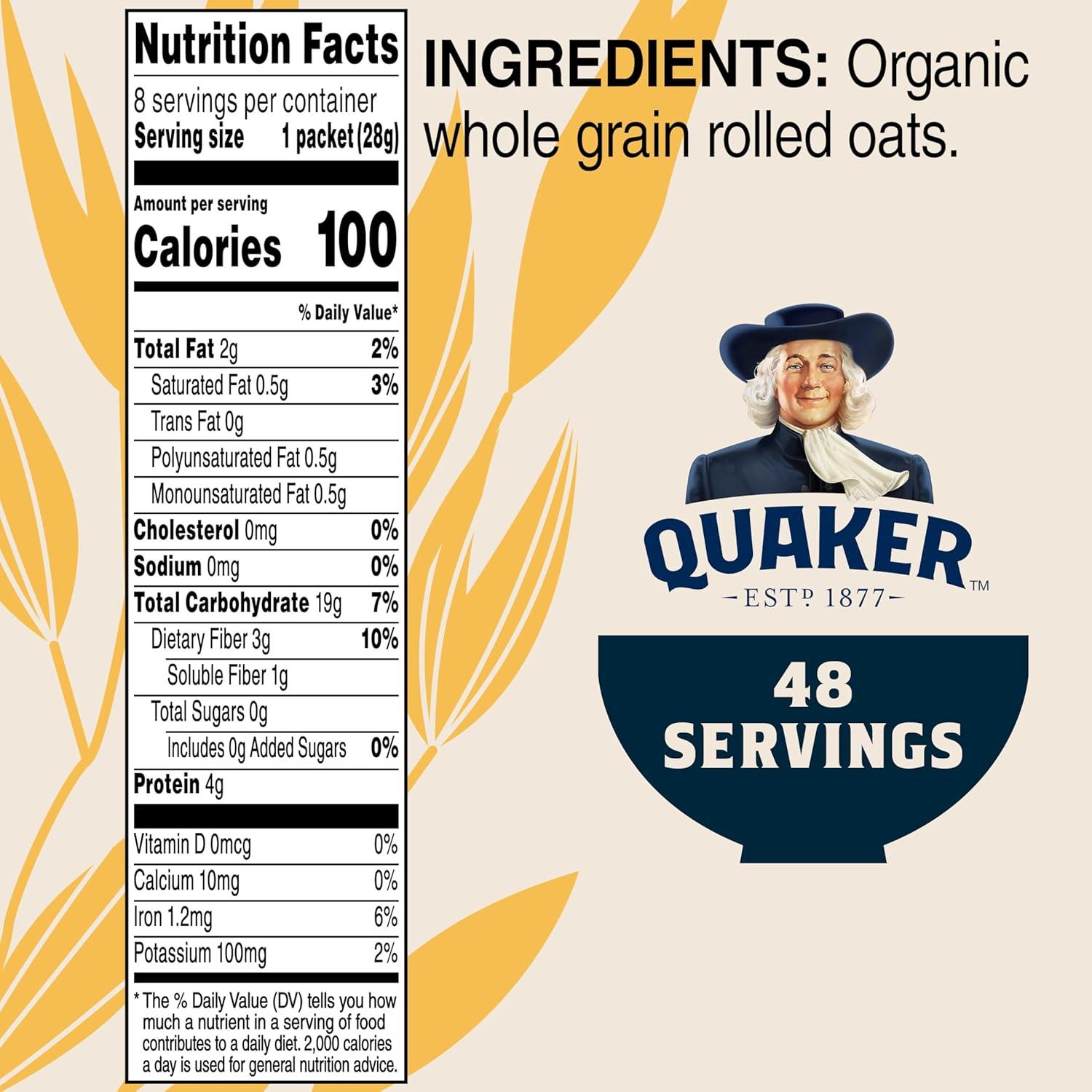 image:imageQuaker Instant Organic Oatmeal Maple amp Brown Sugar Breakfast Cereal 8 Packets Per Box Pack of 6 BoxesOriginal
