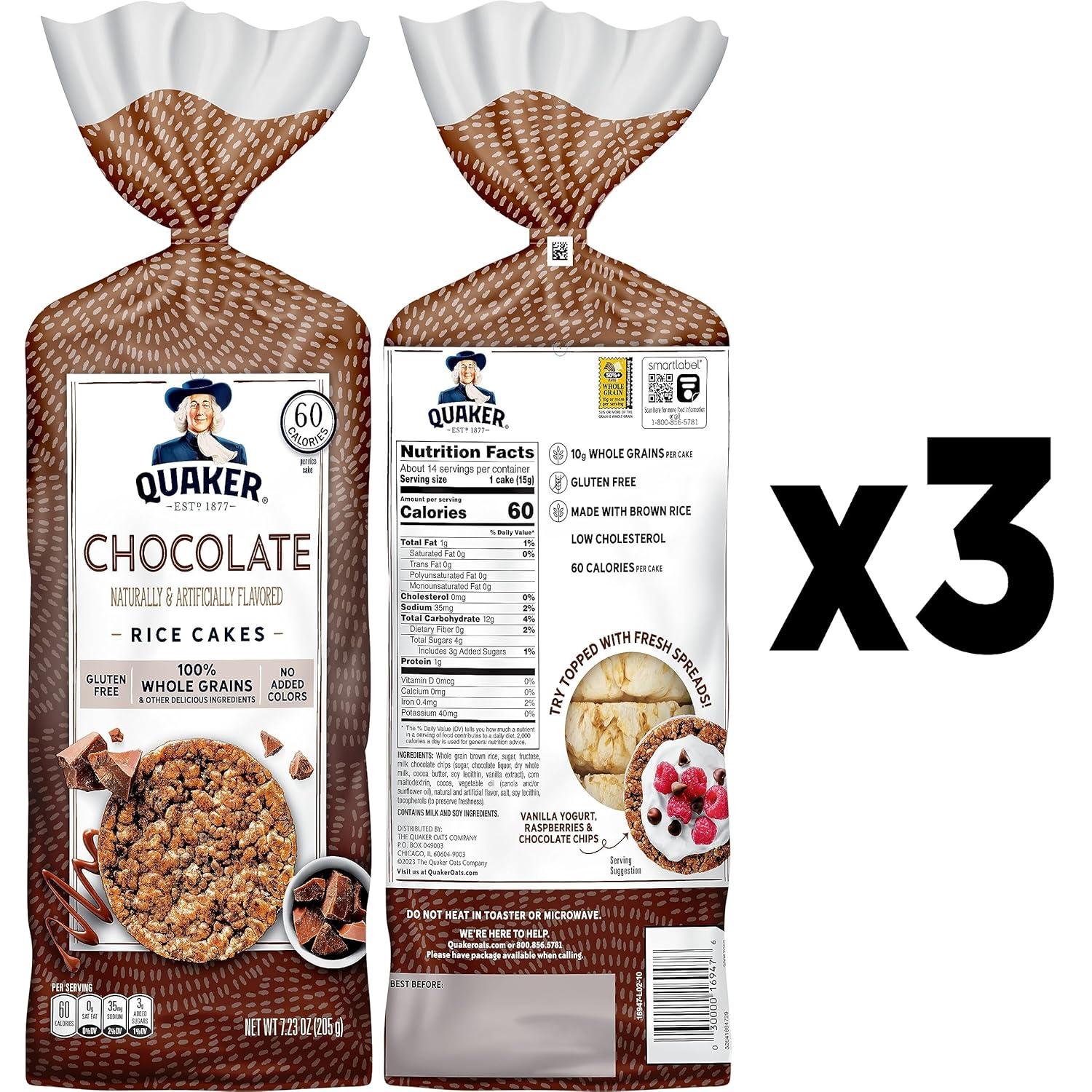 image:imageQuaker Large Rice Cakes Apple Cinnamon Pack of 3Chocolate