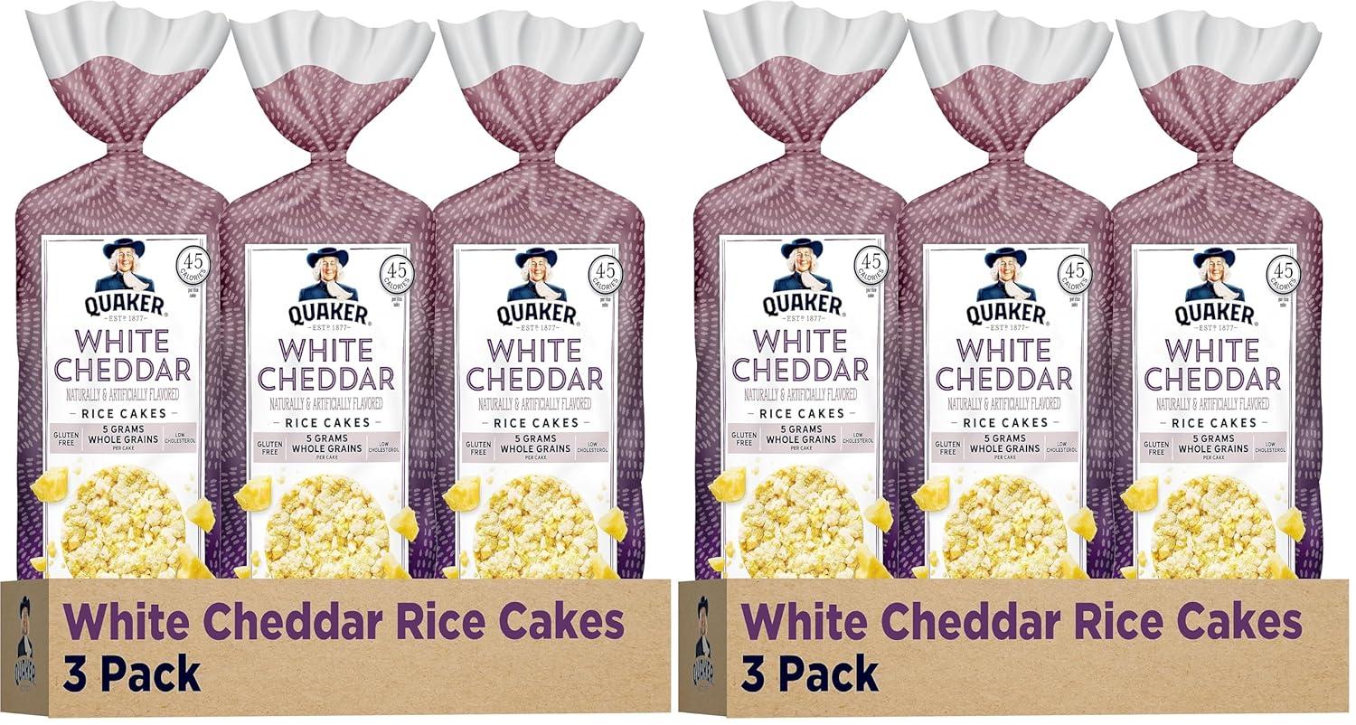 image:imageQuaker Large Rice Cakes Apple Cinnamon Pack of 3White Cheddar