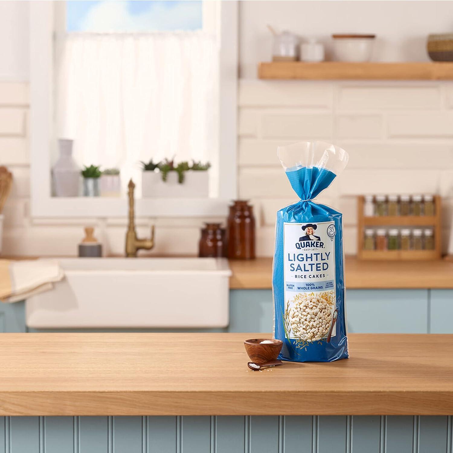 image:imageQuaker Large Rice Cakes Lightly Salted Gluten Free 100 Whole Grains 447 Oz Pack of 6Lightly Salted