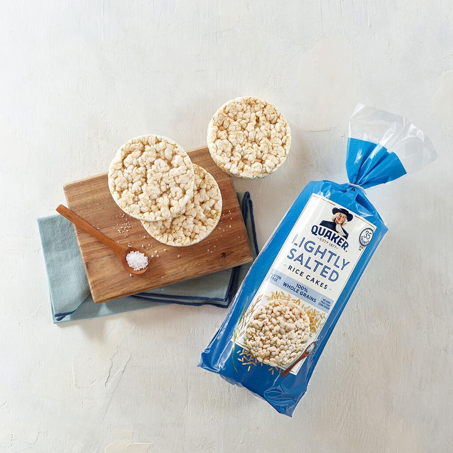 image:imageQuaker Large Rice Cakes Lightly Salted Gluten Free 100 Whole Grains 447 Oz Pack of 6Lightly Salted
