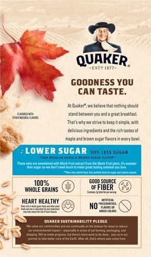 image:imageQuaker Lower Sugar Instant Oatmeal Maple Brown Sugar 119oz Packets 8 Count Pack of 1