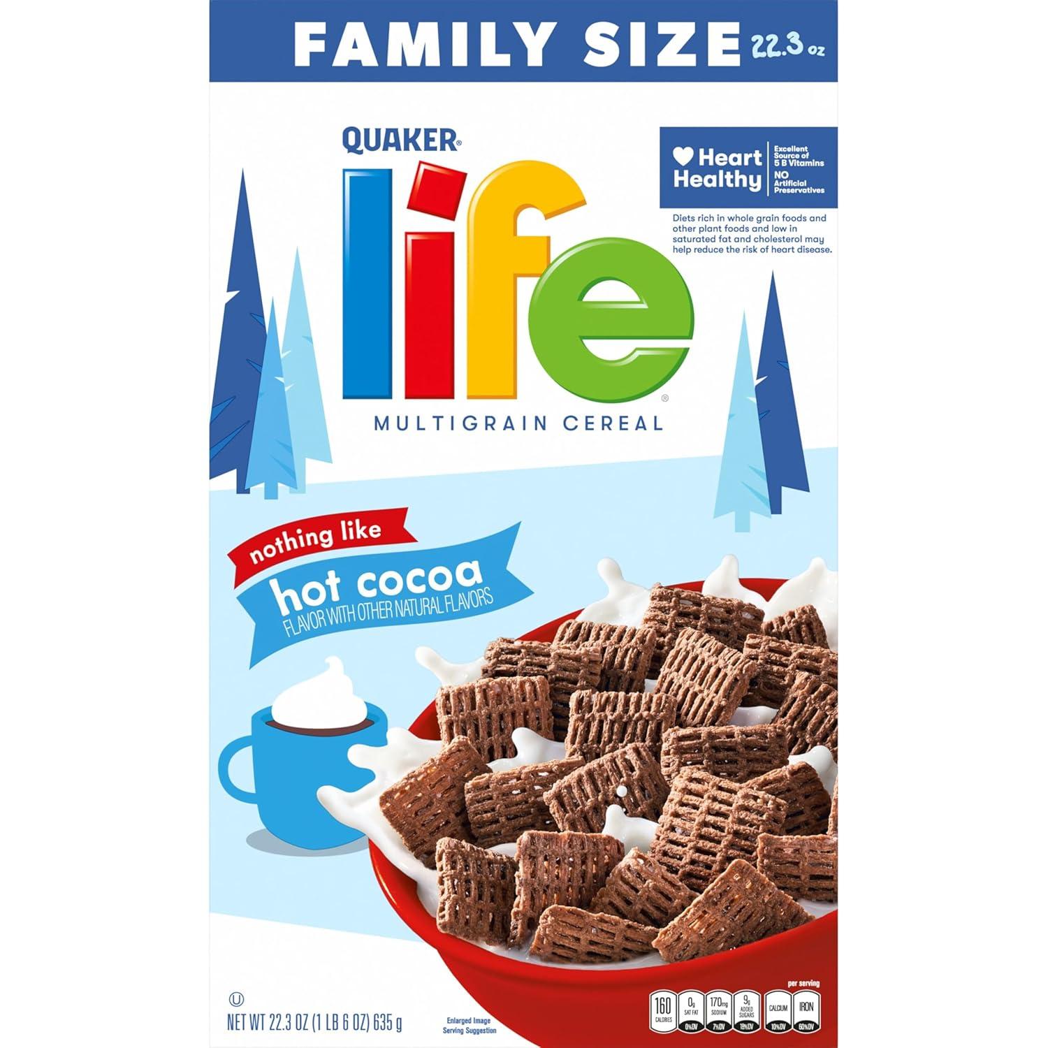 image:imageQuaker Mighty Life Multigrain Cereal Strawberry Blueberry Bliss Immunity Support 223 Oz Family SizeHot Cocoa