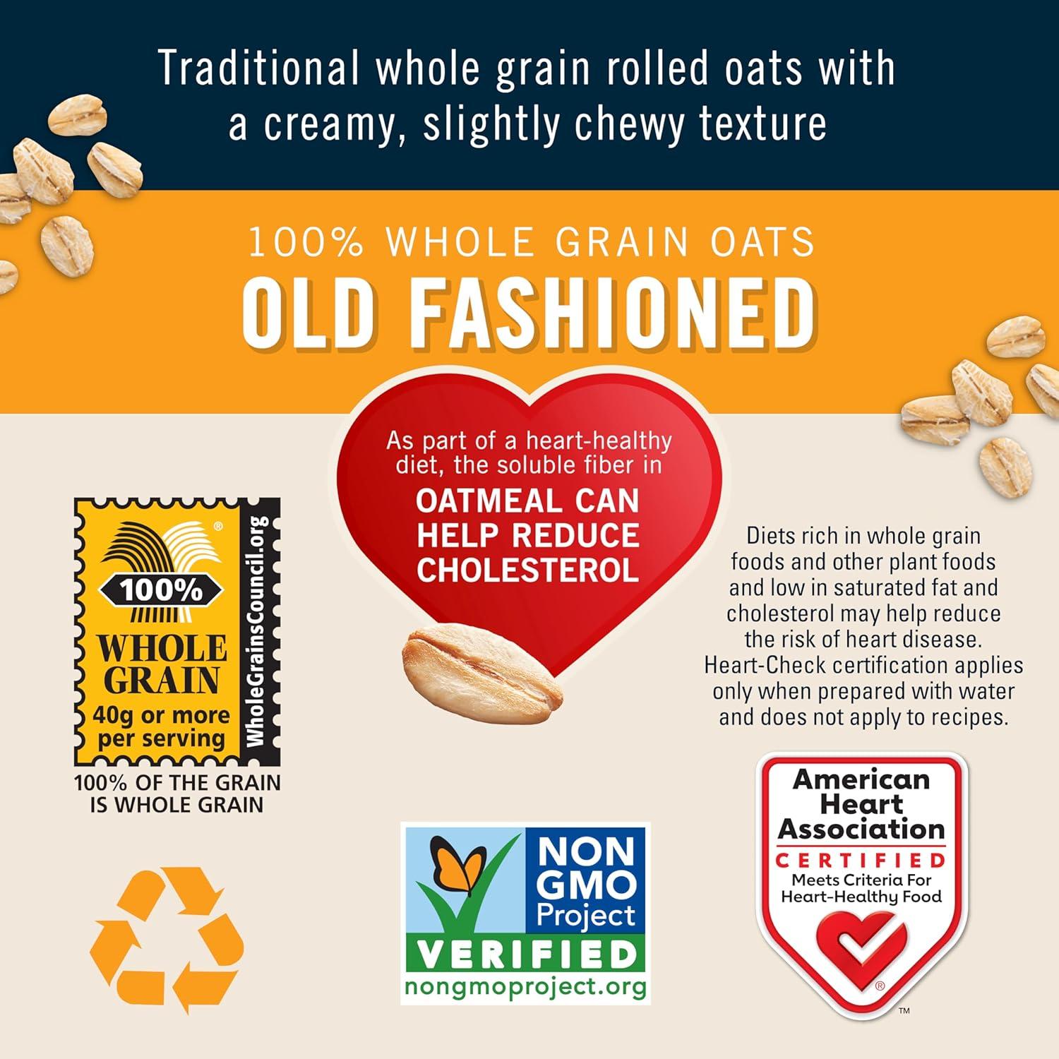 image:imageQuaker Old Fashioned Rolled Oats Non GMO Project Verified Two 64oz Bags in Box 90 Servings 4 Pound Pack of 2Quaker Old Fashioned