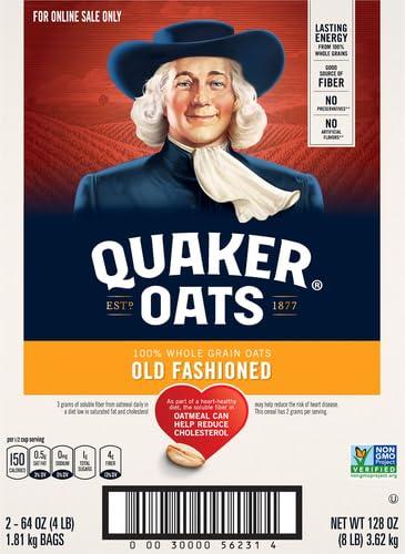 image:imageQuaker Old Fashioned Rolled Oats Non GMO Project Verified Two 64oz Bags in Box 90 Servings 4 Pound Pack of 2Quaker Old Fashioned