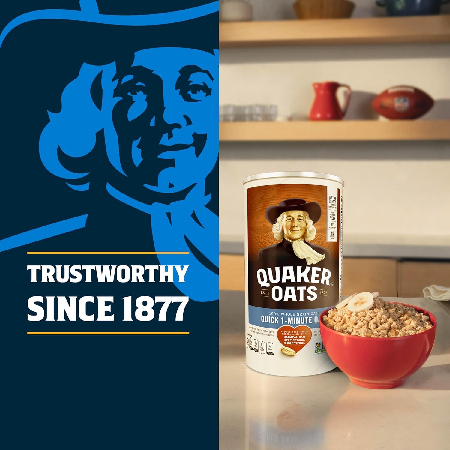 image:imageQuaker Old Fashioned Rolled Oats Non GMO Project Verified Two 64oz Bags in Box 90 Servings 4 Pound Pack of 2Quaker Quick 1Minute Oatmeal