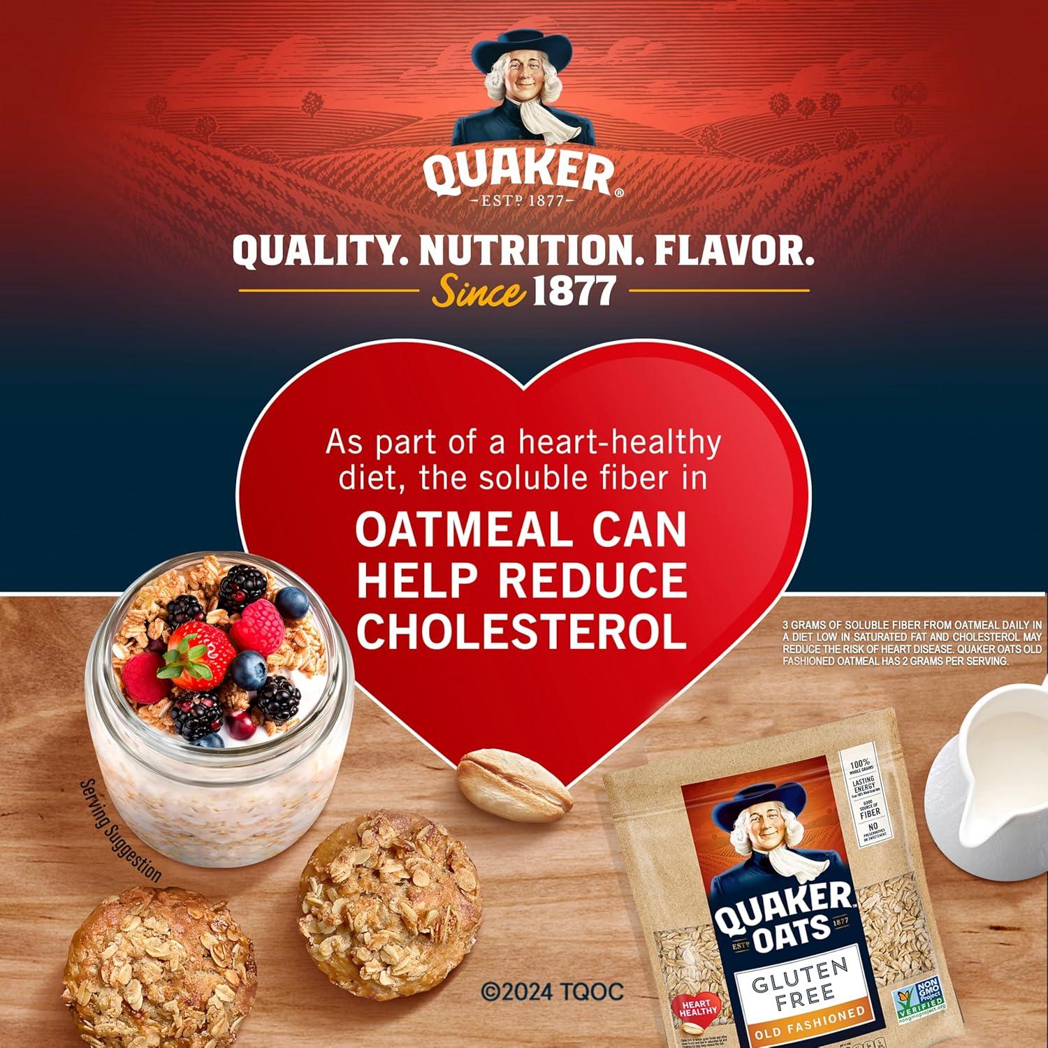 image:imageQuaker Organic Quick Cook Oatmeal Breakfast Cereal NonGMO Project Verified 24 OzPack of 4Gluten Free Old Fashioned
