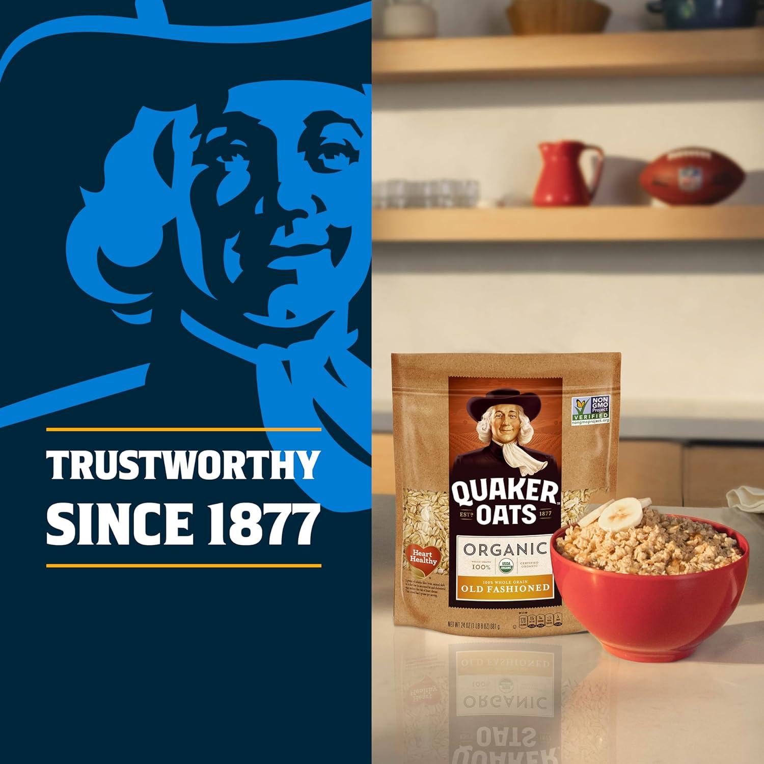 image:imageQuaker Organic Quick Cook Oatmeal Breakfast Cereal NonGMO Project Verified 24 OzPack of 4Steel cut Oats