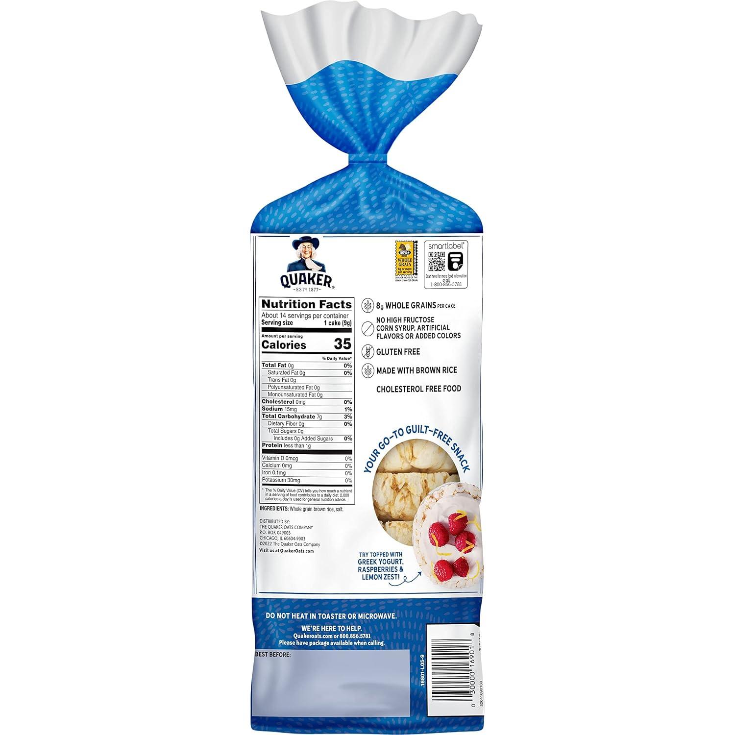 image:imageQuaker Rice Cakes Lightly Salted 447 oz447 Ounce Pack of 1