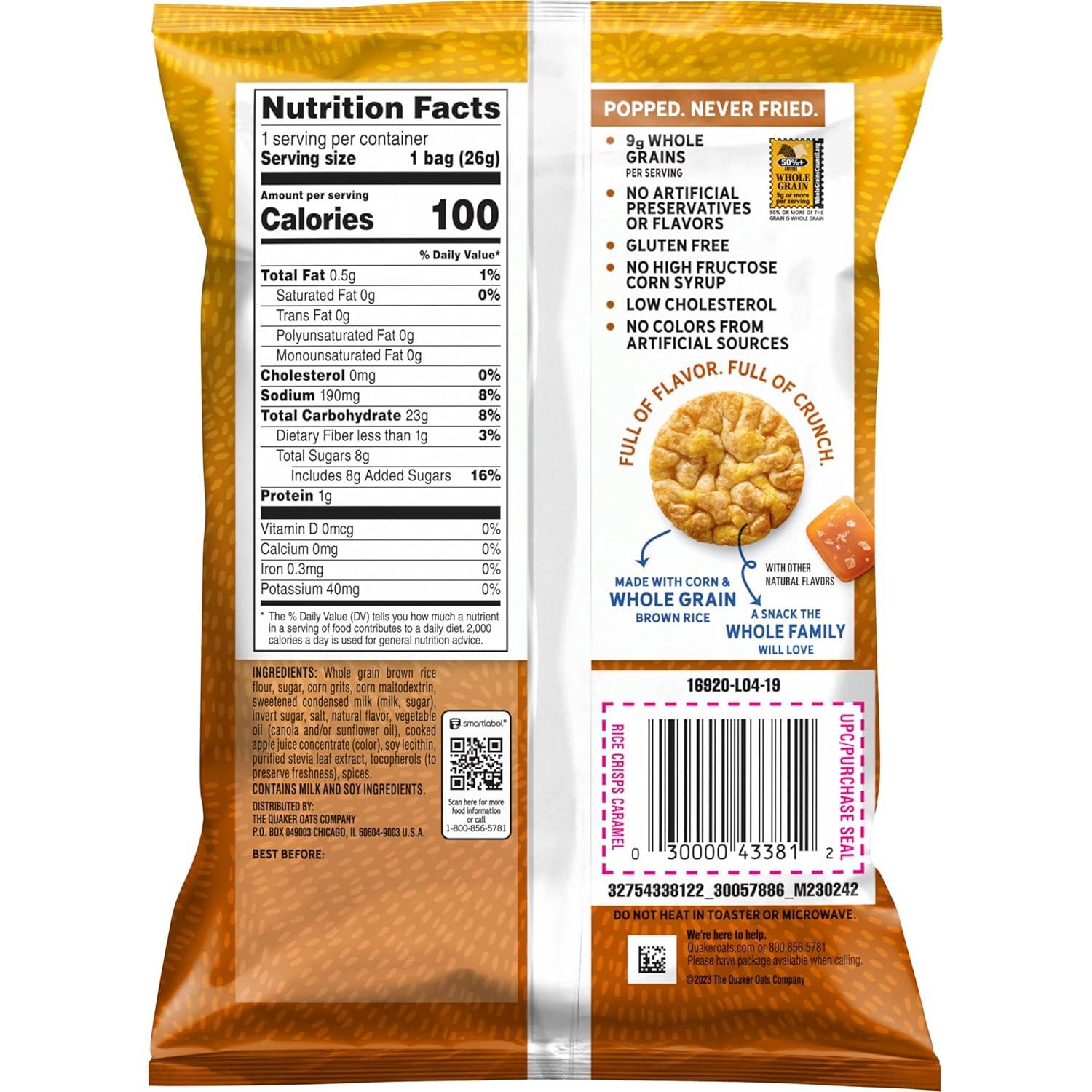 image:imageQuaker Rice Crisps Gluten Free Cheddar 067 Oz 30 CountCaramel