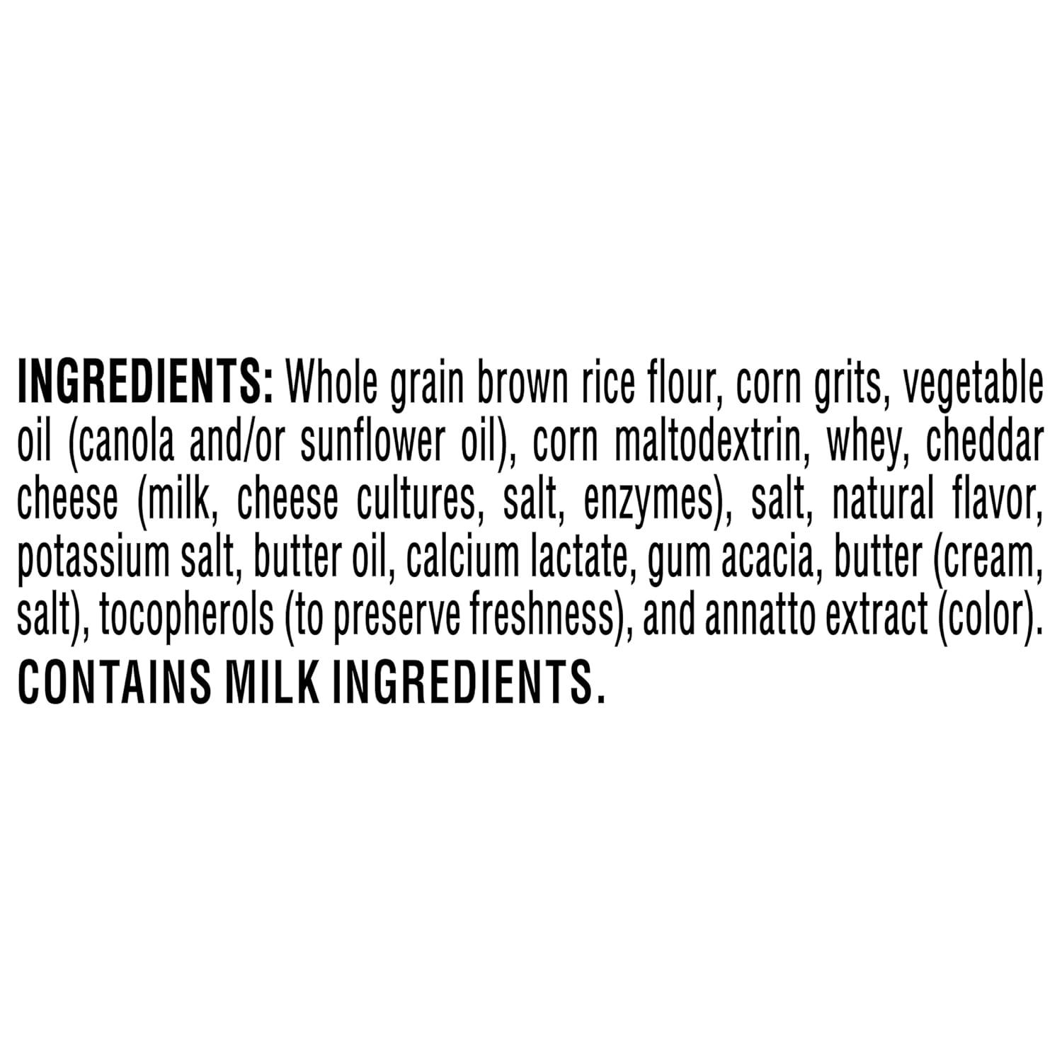 image:imageQuaker Rice Crisps Gluten Free Cheddar 067 Oz 30 CountCheddar Cheese