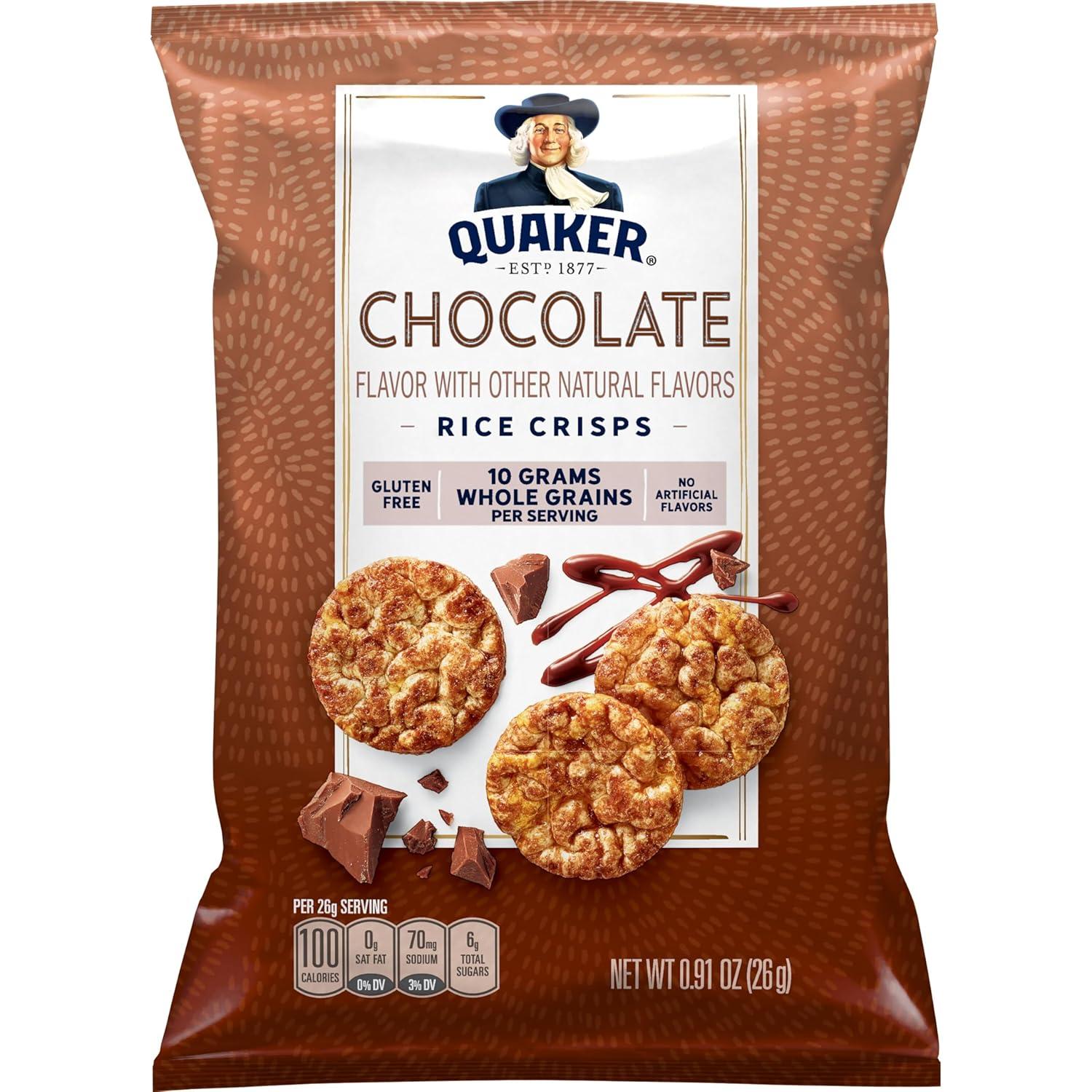 image:imageQuaker Rice Crisps Gluten Free Cheddar 067 Oz 30 CountChocolate