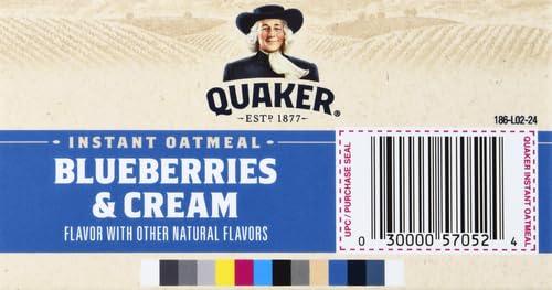 image:imageQuaker Steel Cut Oats Quick 3minute Oatmeal Cranberries and Blueberries Breakfast Cereal 8 Packets Per Box Pack of 6 BoxesBlueberries Cream