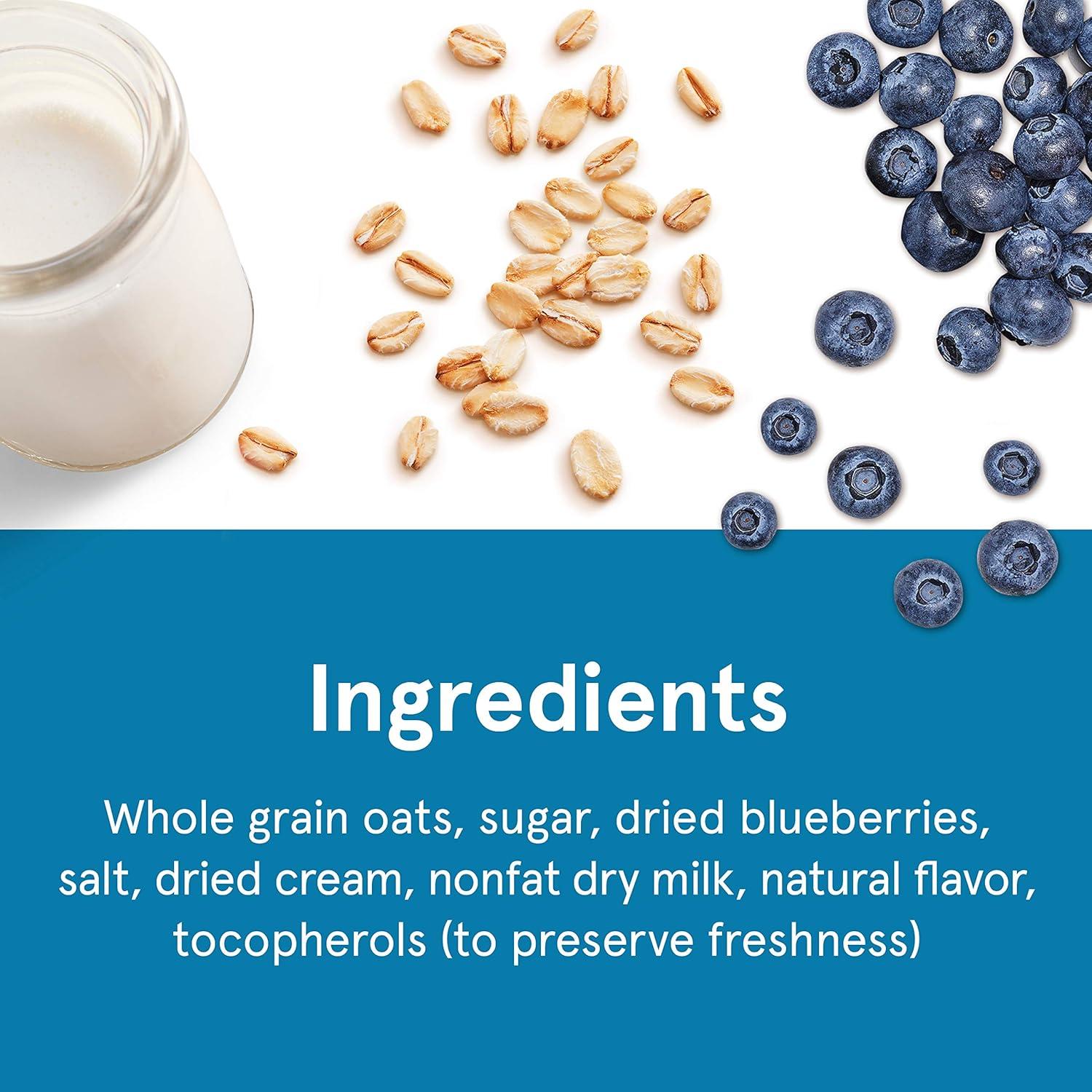 image:imageQuaker Steel Cut Oats Quick 3minute Oatmeal Cranberries and Blueberries Breakfast Cereal 8 Packets Per Box Pack of 6 BoxesBlueberries Cream