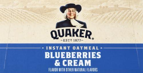image:imageQuaker Steel Cut Oats Quick 3minute Oatmeal Cranberries and Blueberries Breakfast Cereal 8 Packets Per Box Pack of 6 BoxesBlueberries Cream