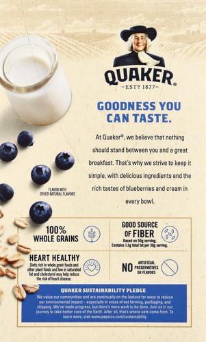 image:imageQuaker Steel Cut Oats Quick 3minute Oatmeal Cranberries and Blueberries Breakfast Cereal 8 Packets Per Box Pack of 6 BoxesBlueberries Cream