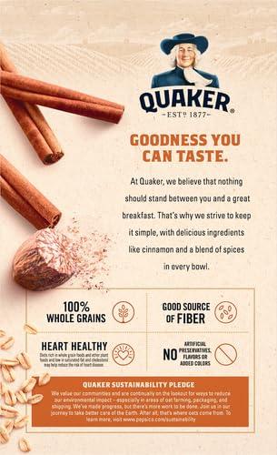 image:imageQuaker Steel Cut Oats Quick 3minute Oatmeal Cranberries and Blueberries Breakfast Cereal 8 Packets Per Box Pack of 6 BoxesCinnamon Spice