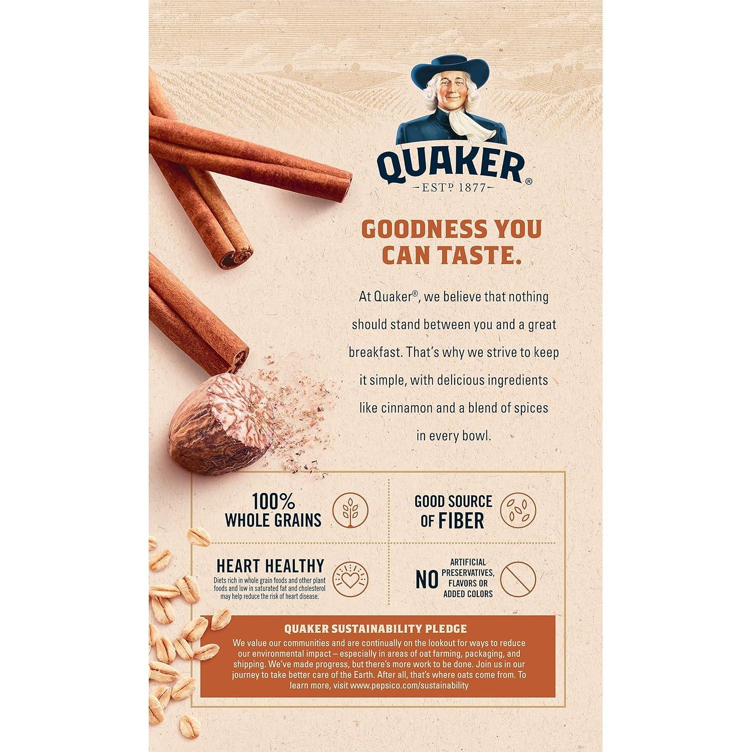 image:imageQuaker Steel Cut Oats Quick 3minute Oatmeal Cranberries and Blueberries Breakfast Cereal 8 Packets Per Box Pack of 6 BoxesCinnamon