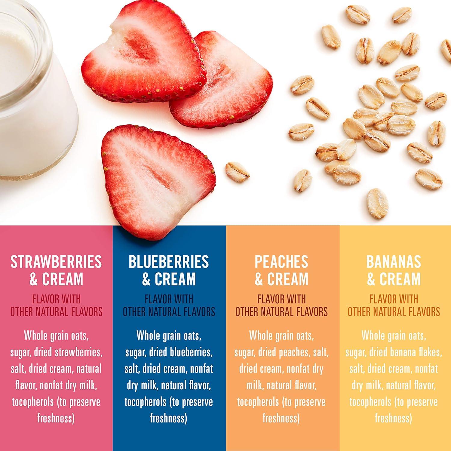 image:imageQuaker Steel Cut Oats Quick 3minute Oatmeal Cranberries and Blueberries Breakfast Cereal 8 Packets Per Box Pack of 6 BoxesFruit Cream