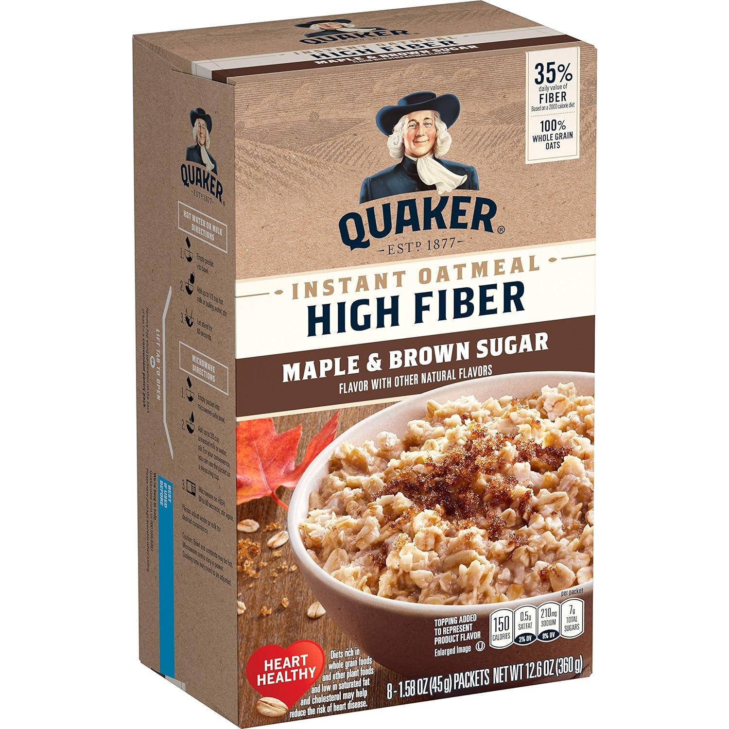 image:imageQuaker Steel Cut Oats Quick 3minute Oatmeal Cranberries and Blueberries Breakfast Cereal 8 Packets Per Box Pack of 6 BoxesMaple Brown Sugar