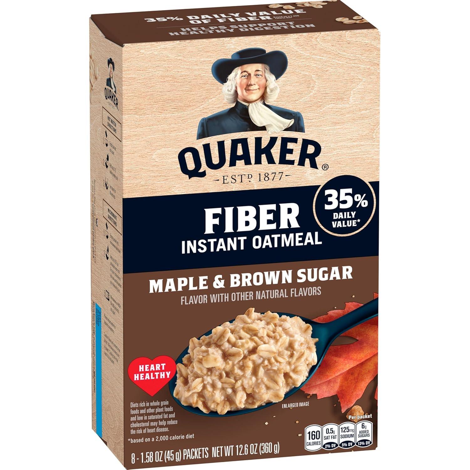 image:imageQuaker Steel Cut Oats Quick 3minute Oatmeal Cranberries and Blueberries Breakfast Cereal 8 Packets Per Box Pack of 6 BoxesMaple Brown Sugar