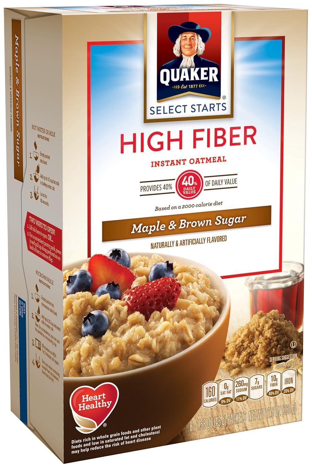 image:imageQuaker Steel Cut Oats Quick 3minute Oatmeal Cranberries and Blueberries Breakfast Cereal 8 Packets Per Box Pack of 6 BoxesMaple Brown Sugar